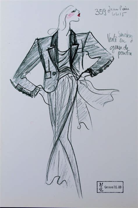 ysl fashion sketches|yves Saint Laurent drawings.